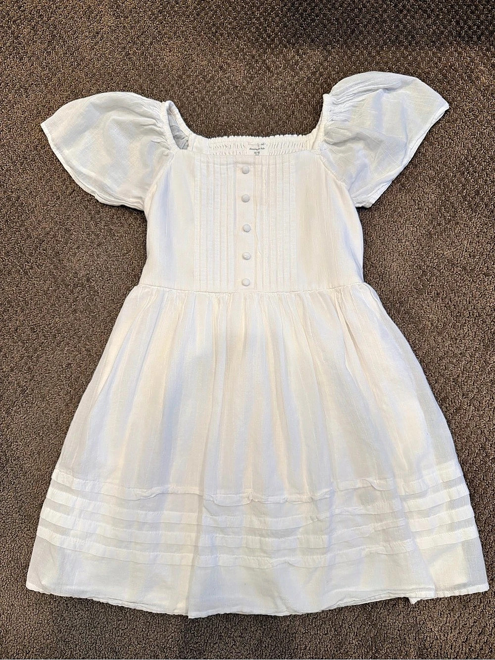 Abercrombie Kids Girls 11/12 White Puff Sleeve Dress